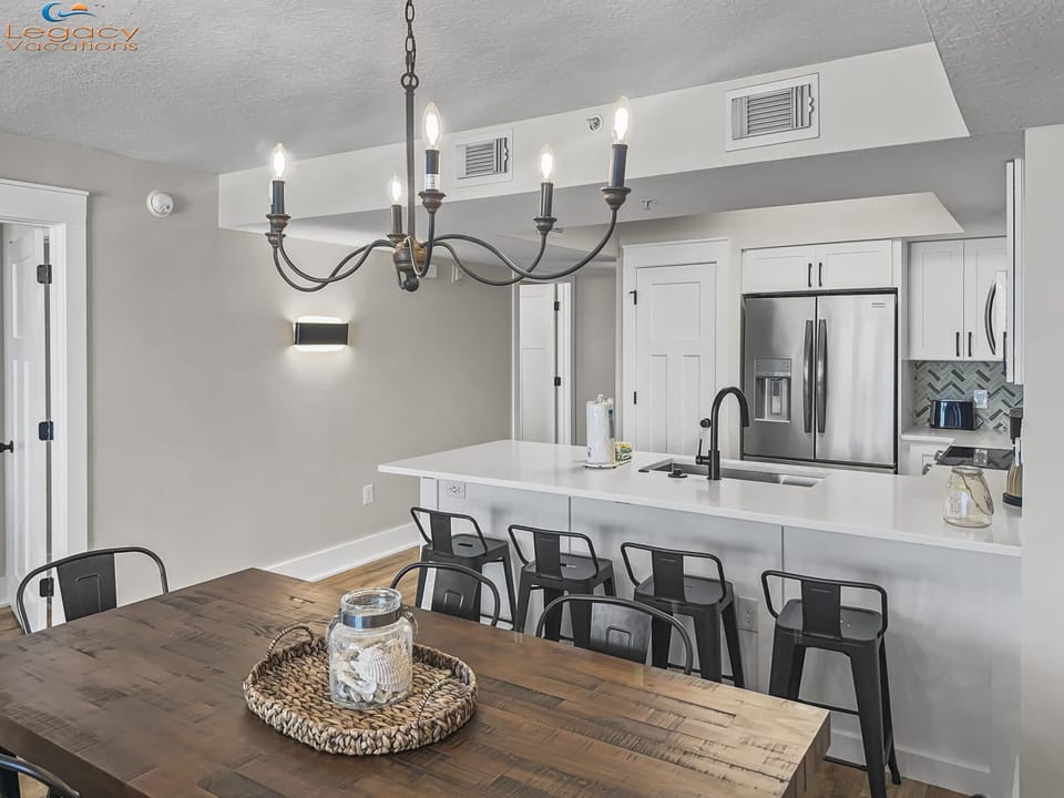 Sea Dunes #102 Dining Area and Kitchen