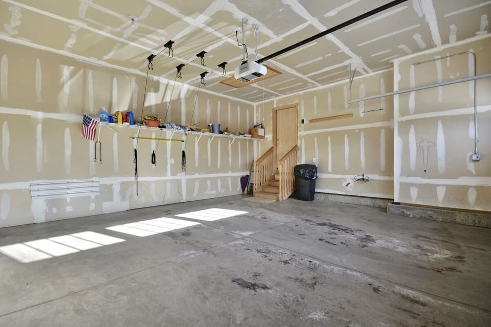 Attached, large two car garage