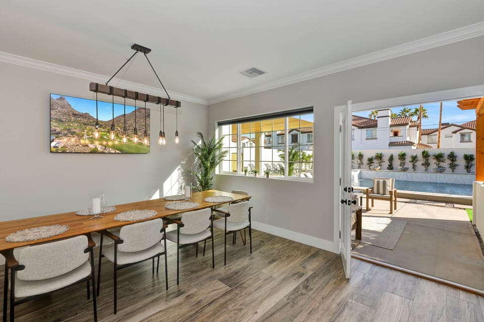 The Dining area with view outdoors