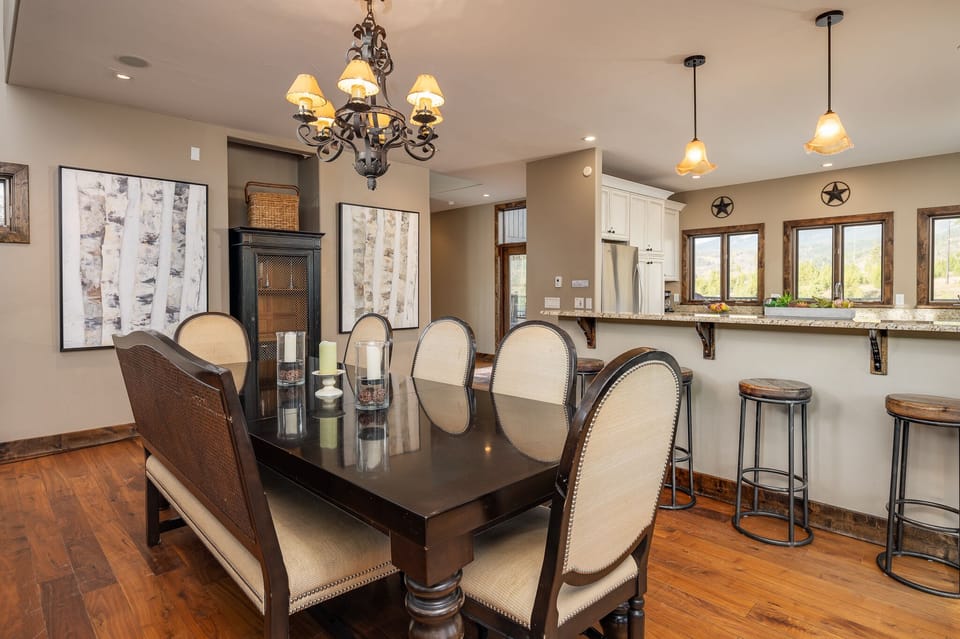 Seating for eight at the dining room table