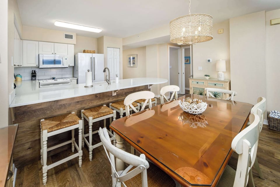 Dining table with seating for six