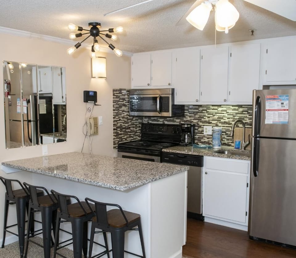 Cook and entertain in style with our fully equipped kitchen, featuring all the amenities you need to prepare delicious meals during your stay.