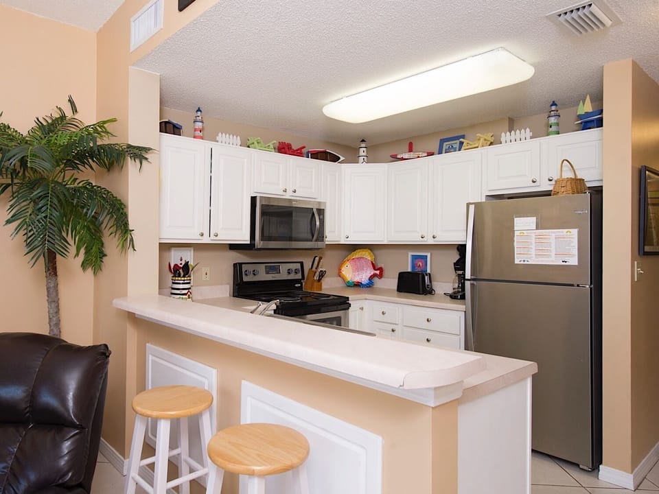 View of open kitchen from the living room