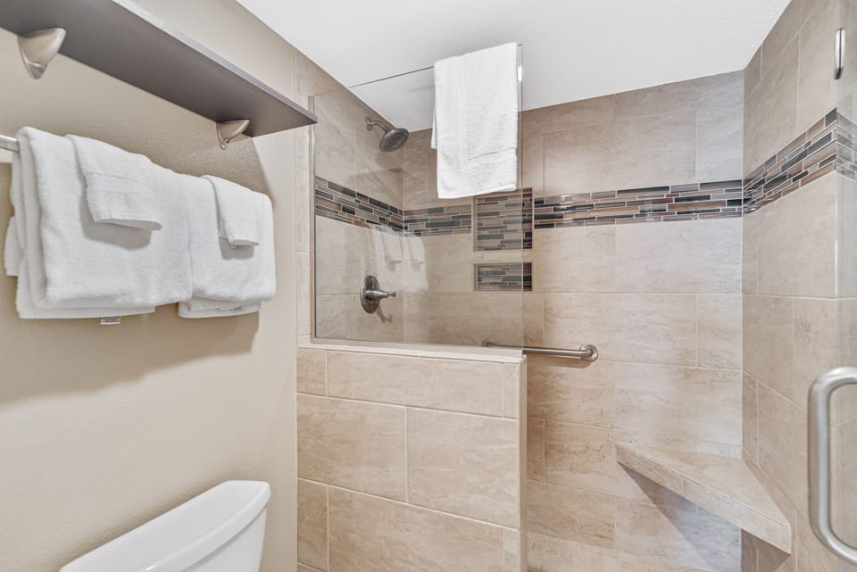 Tiled Stand Up Shower in the Primary Ensuite