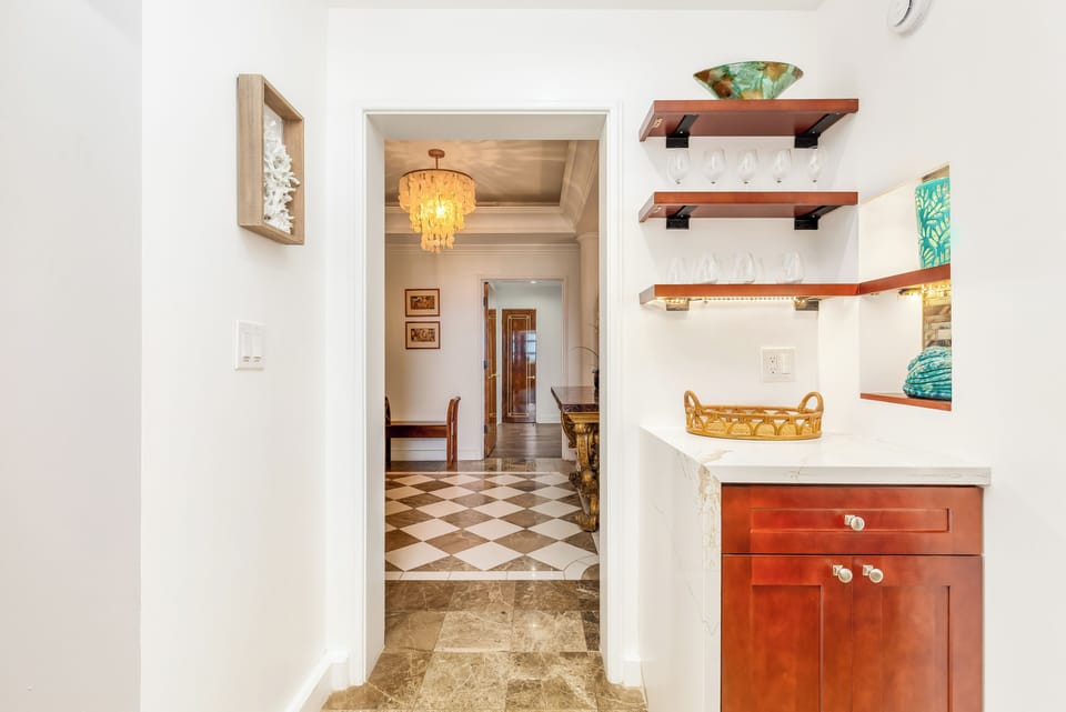 A charming entrance with the perfect spot for your morning brew