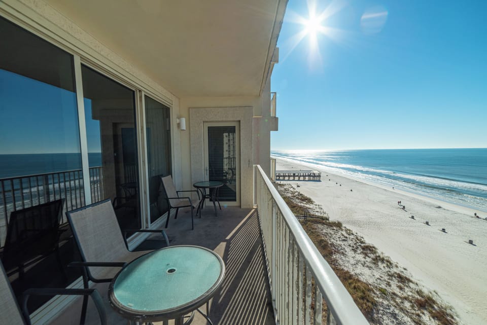 Your balcony has a dining table and plenty of chairs for enjoying the view!  Great for morning coffee and evening sunset drinks & snacks!