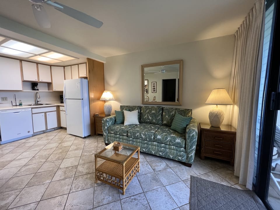 Relax on the sofa at the end of a day of Maui adventures!