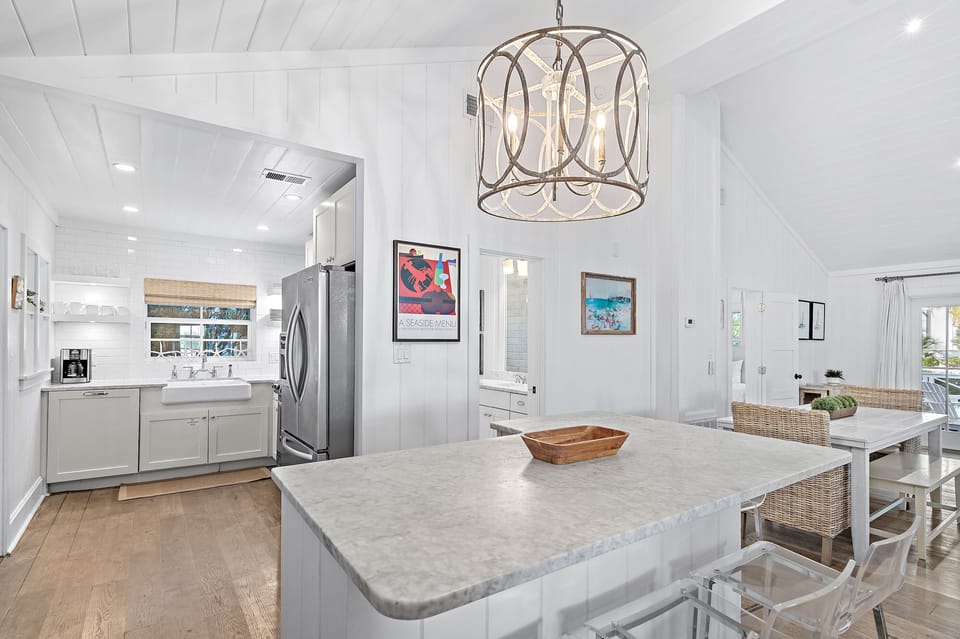 The White House - Seagrove Beach - Open Living, Dining, and Kitchen Area