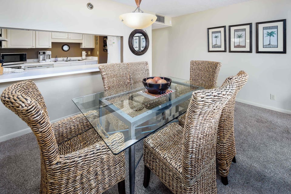 Dining table with seating for six