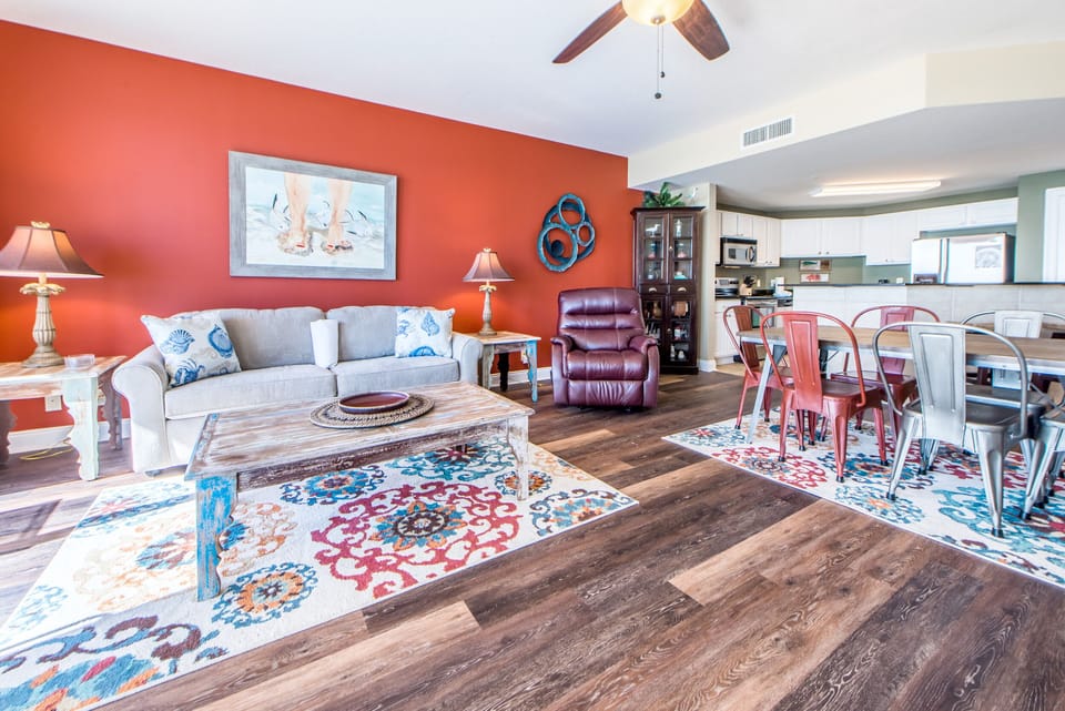 Spacious open concept with gorgeous new decor