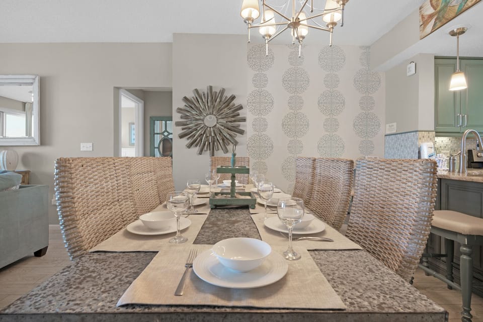 Dining table seats 8