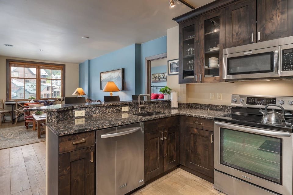 Plenty of counter space in the kitchen