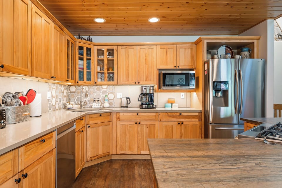 High-end kitchen with stainless appliances