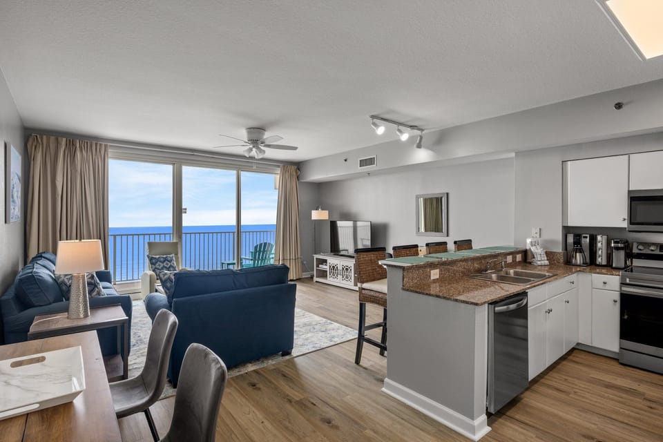 Full Size Kitchen with Bar Seating