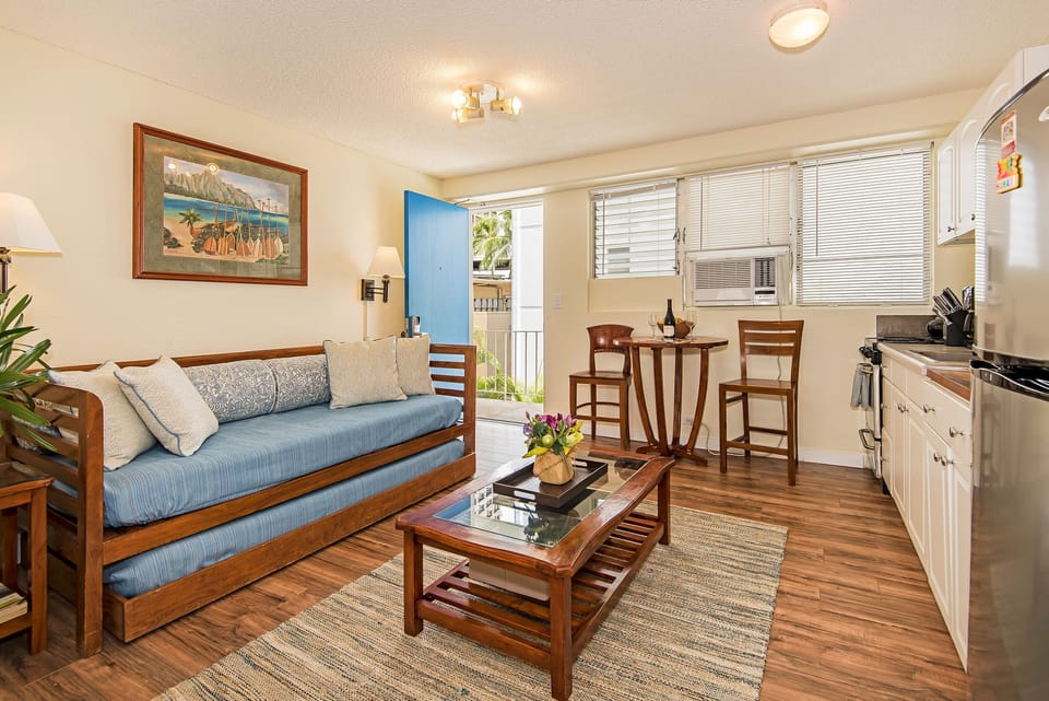 Charming Living Room with Window AC