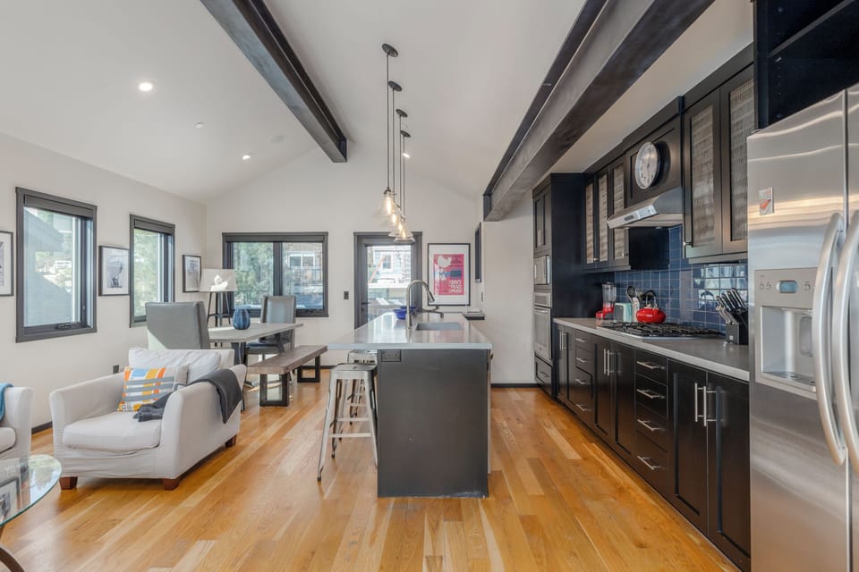 Kitchen, Living Area and Dining Area