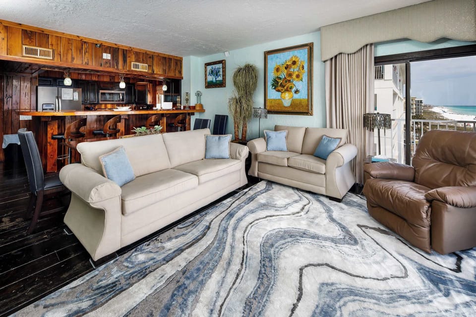 Living room with queen size sleeper sofa