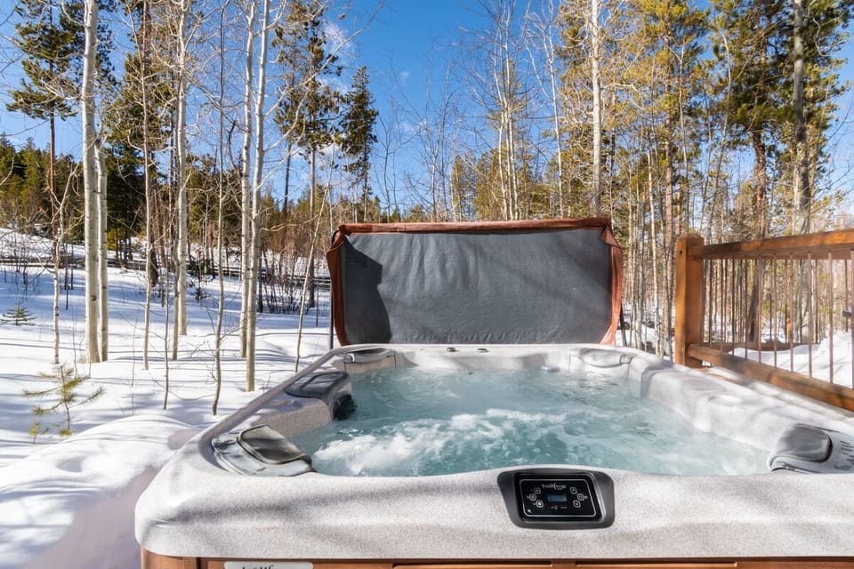 Enjoy the very private hot tub all year long