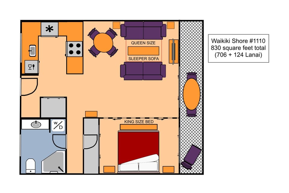 Waikiki Shore #1110 Floor Plan