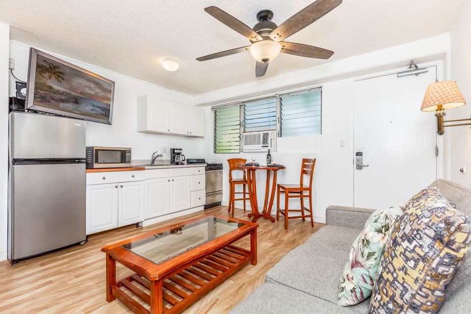 Living Room with Window AC