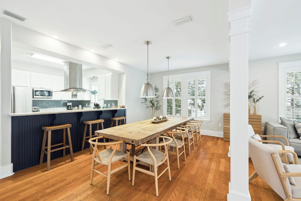 Gather around your beautiful dining table where warm wood meets modern elegance, perfect for memorable meals with loved ones.