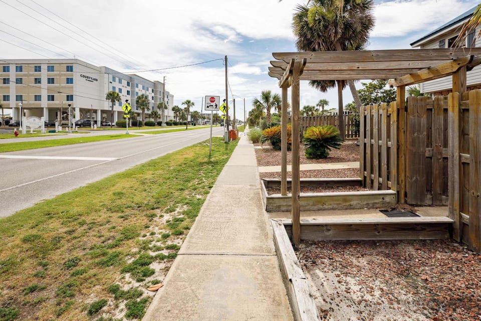 Sidewalk and front gate street side
