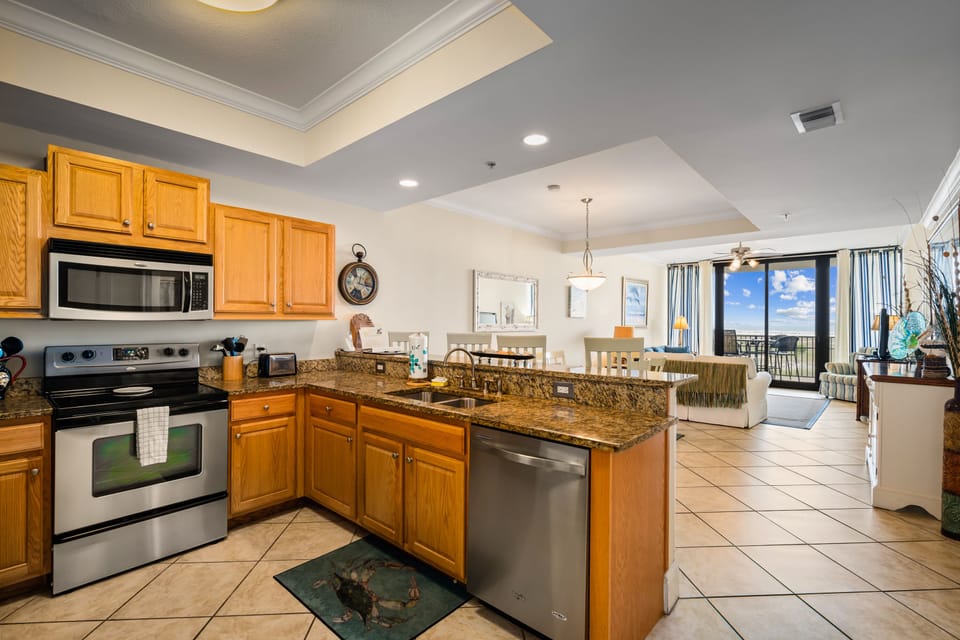 Gulf Front View Kitchen