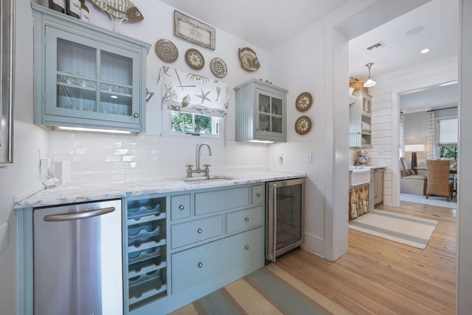 BAR AREA OFF KITCHEN WITH WINE REFRIGERATOR