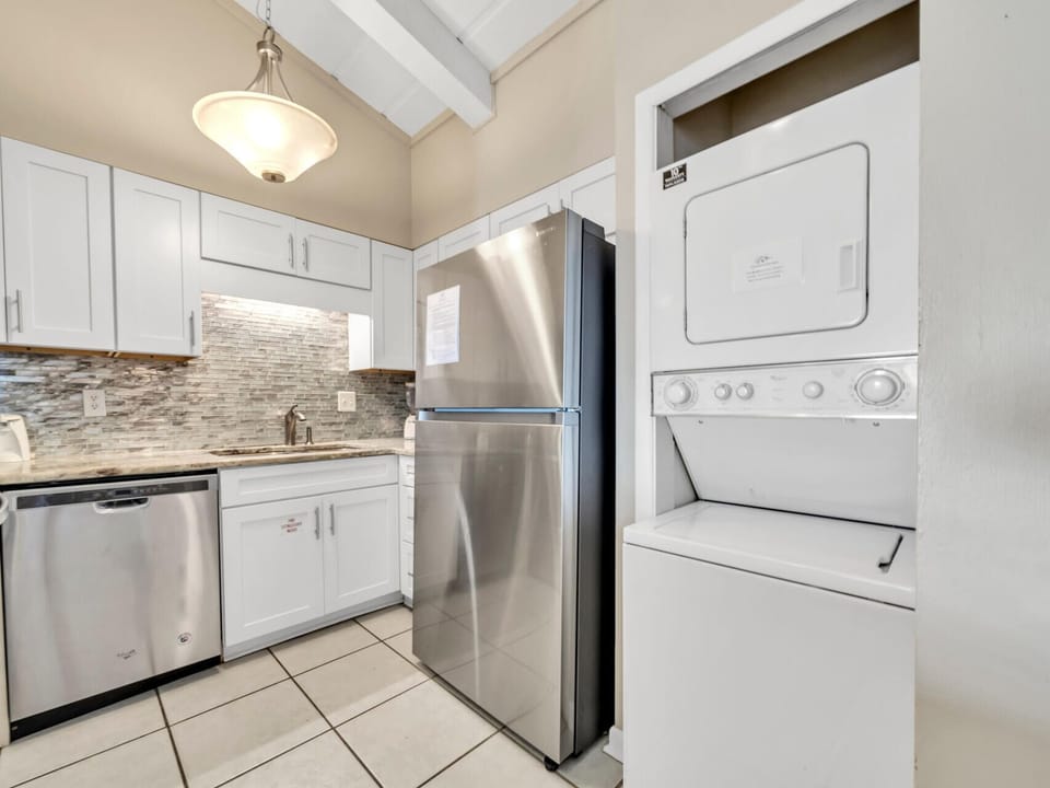Washer and Dryer in Kitchen Area