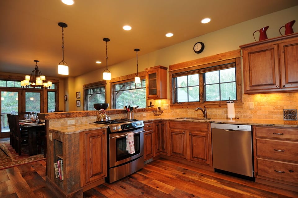 Fully equipped kitchen with high-end appliances.