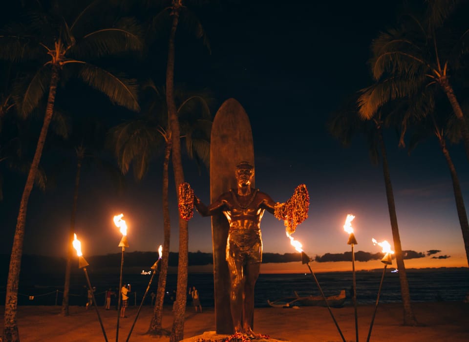 Famous Duke's Statue is a 5 Minute Walk from the Royal Moana