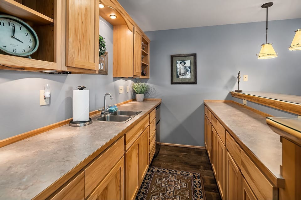 Tall Pines: - Bar in the downstairs bonus room.