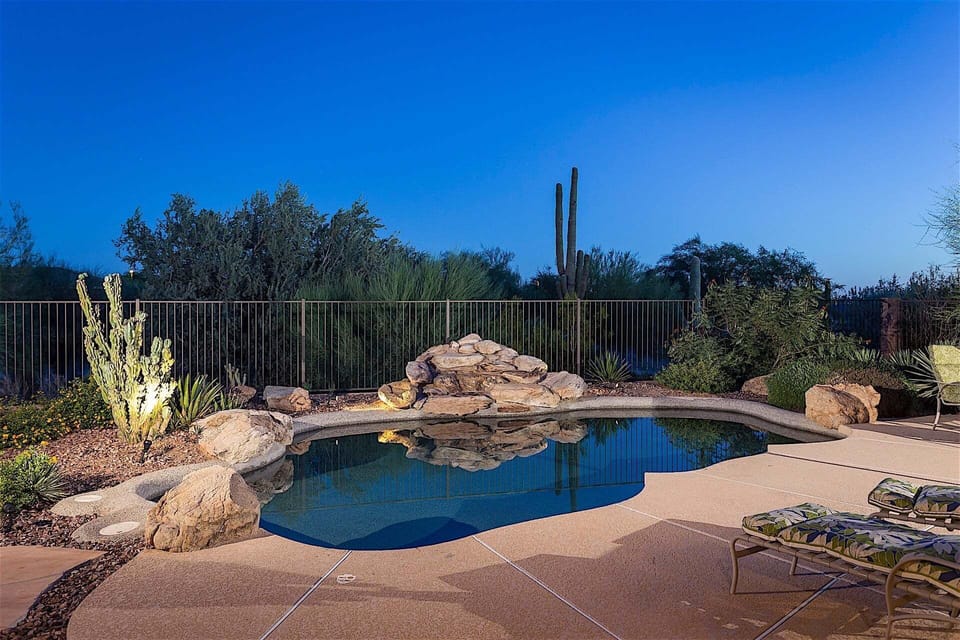 Private Pool - heated with waterfall feature