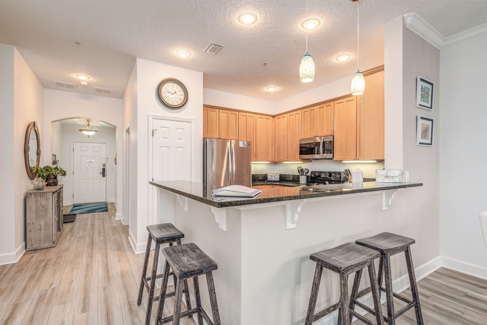 Additional seating at the Kitchen counter
