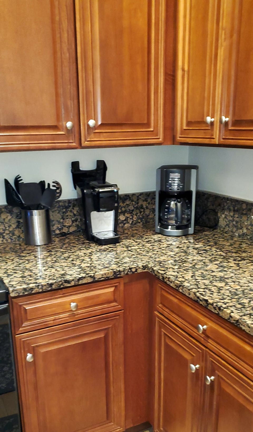 Drip Coffee Pot and Keurig Style Coffee Maker.