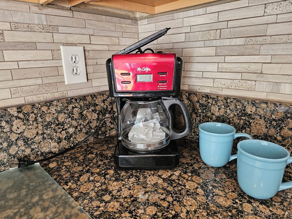 Brew your fresh cup of coffee in the drip coffee maker or the Keurig.