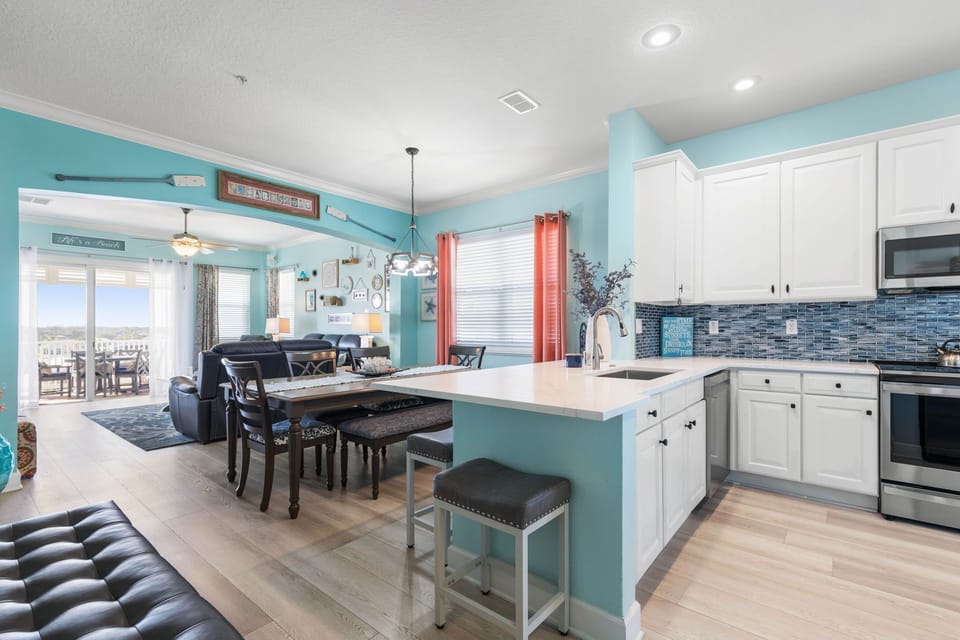 Everyone can gather in the Kitchen, dining and living rooms.