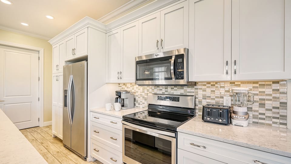 Kitchen with modern appliances.