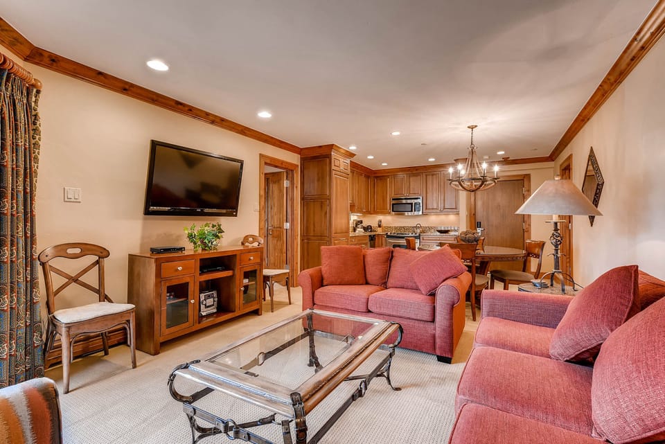 Living area with large HDTV