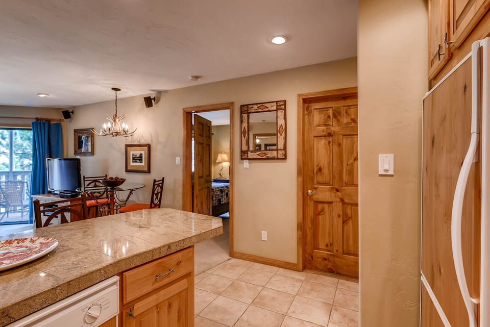Open kitchen and living area