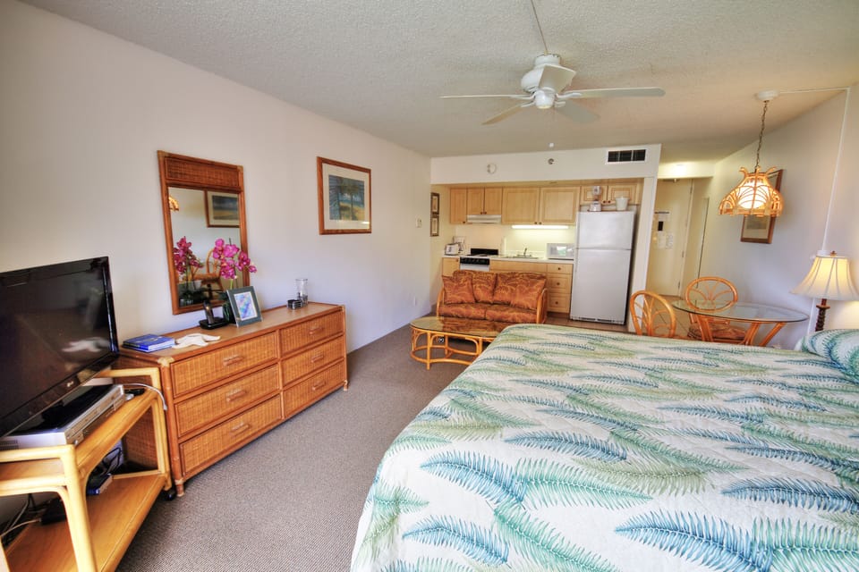 Ceiling fan and central air conditioning.