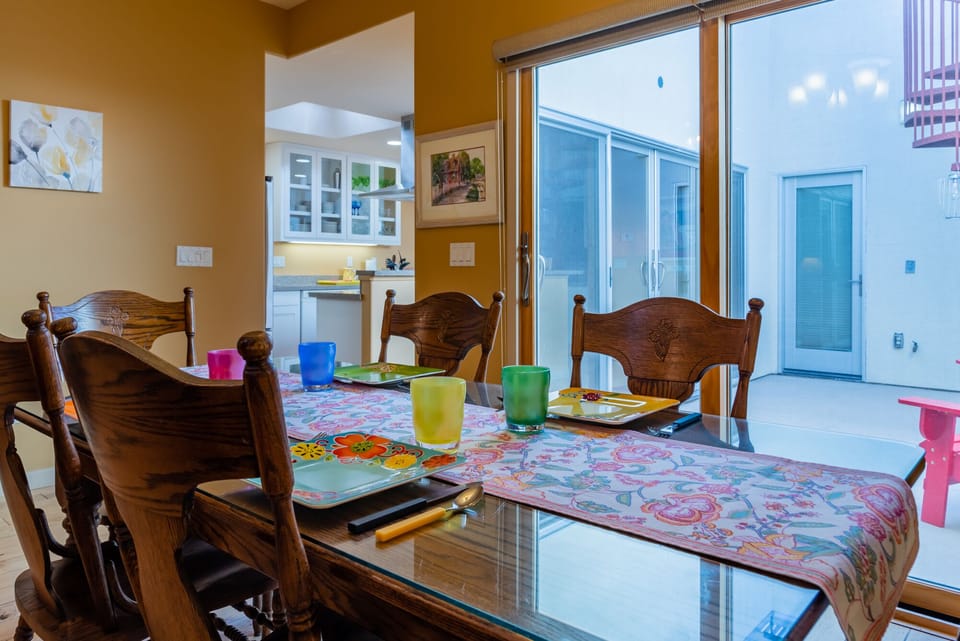 Dining Table with Access to the Lower Patio and Spiral Staircase