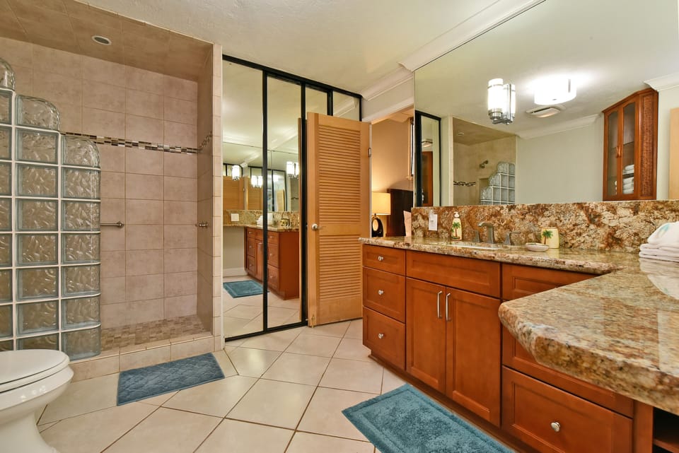 Recently remodeled bath room with walk in shower