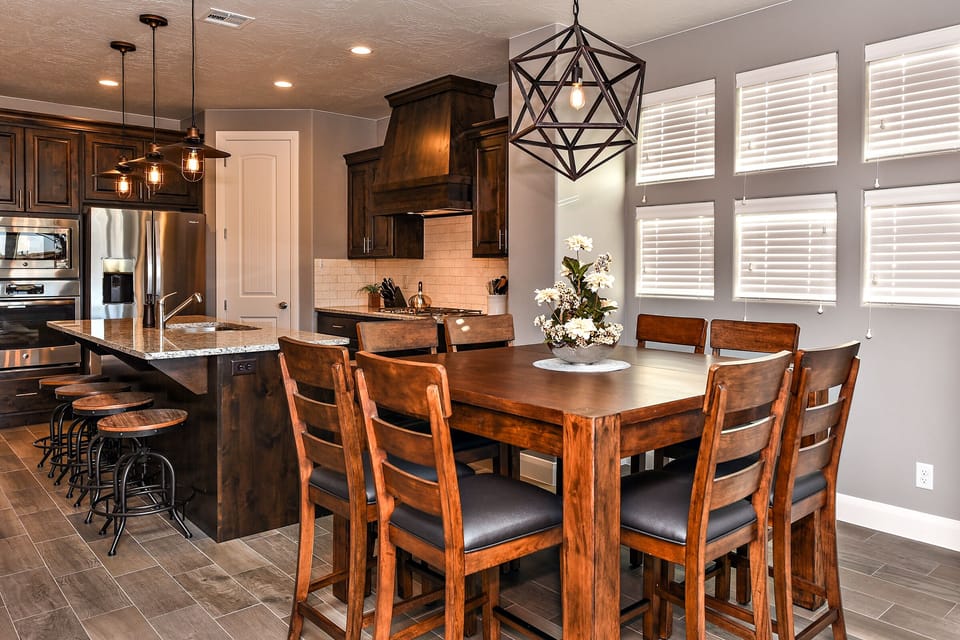 Dining Room - The Dining Room comfortably seats 8 adults at the dining table and 4 adults at the bar top.