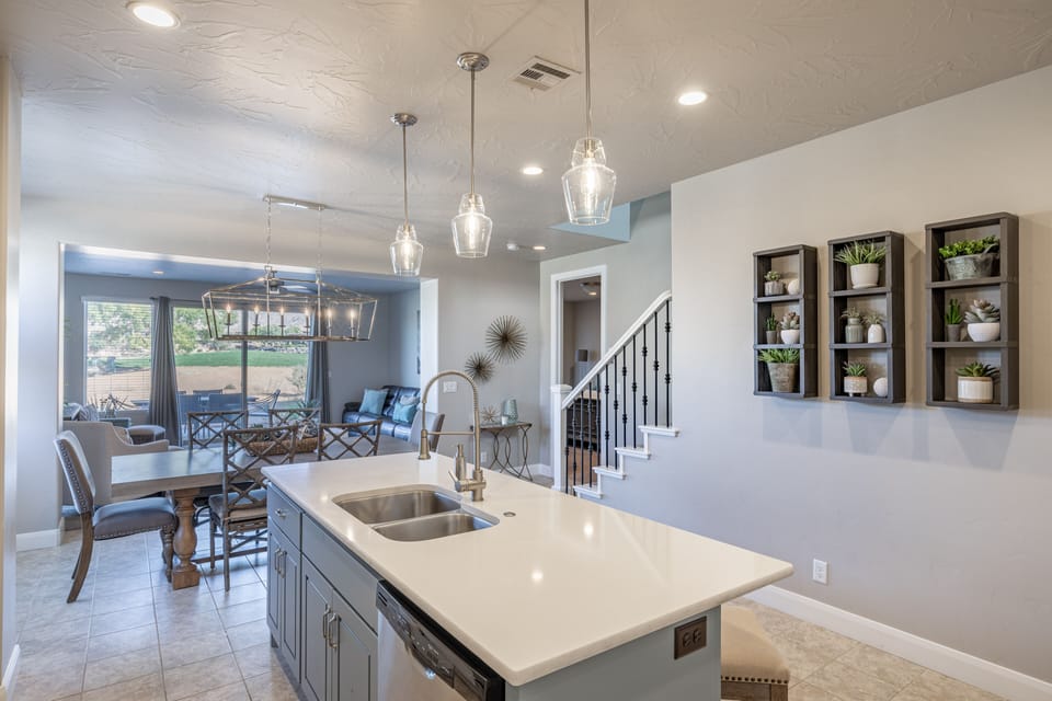 Kitchen - With an open and spacious floor plan, the Dining Room and Kitchen can accommodate meal preparations for groups large or small.