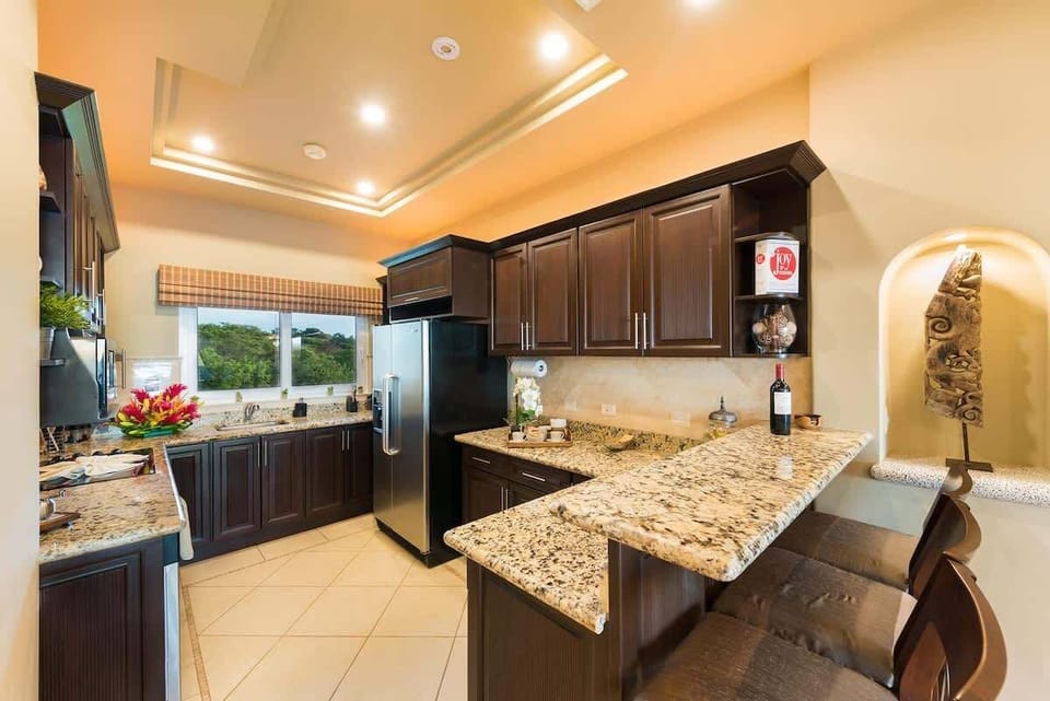 Fully stocked gourmet kitchen