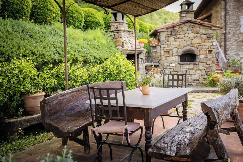 Furniture, Table, Outdoor Furniture, Chair, Outdoor Table, Flagstone, Flowerpot, Garden, Kitchen & Dining Room Table