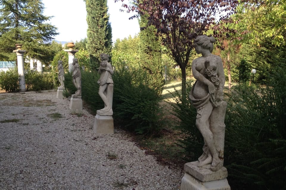 Plant, Leaf, Tree, Sky, Temple, Sculpture, Statue, Trunk, Art, Grass