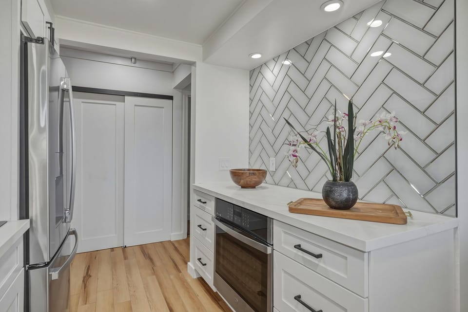 Enjoy plenty of prep space and a seamless flow from the kitchen directly into the dining area