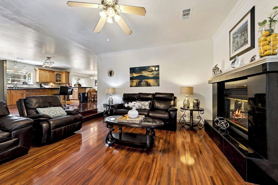 Cozy Living Room with Gas Fireplace